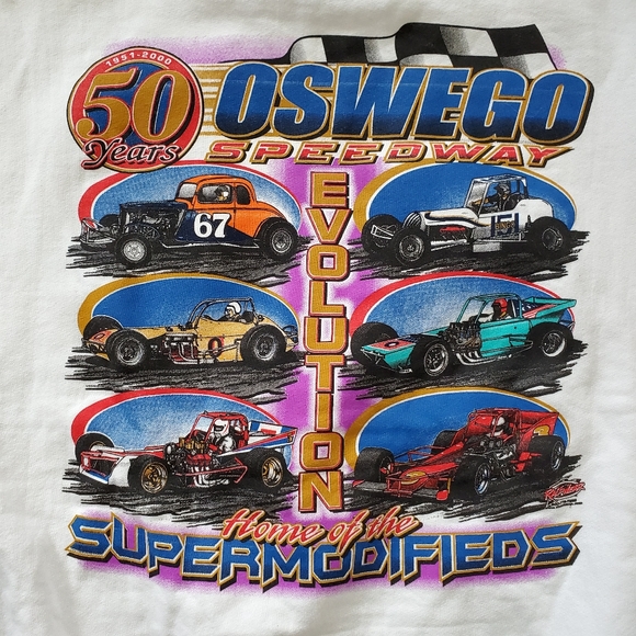 Vintage Oswego Speedway 50 Years 1951-2000 Racing Sweatshirt Adult L Double Side - Picture 9 of 9